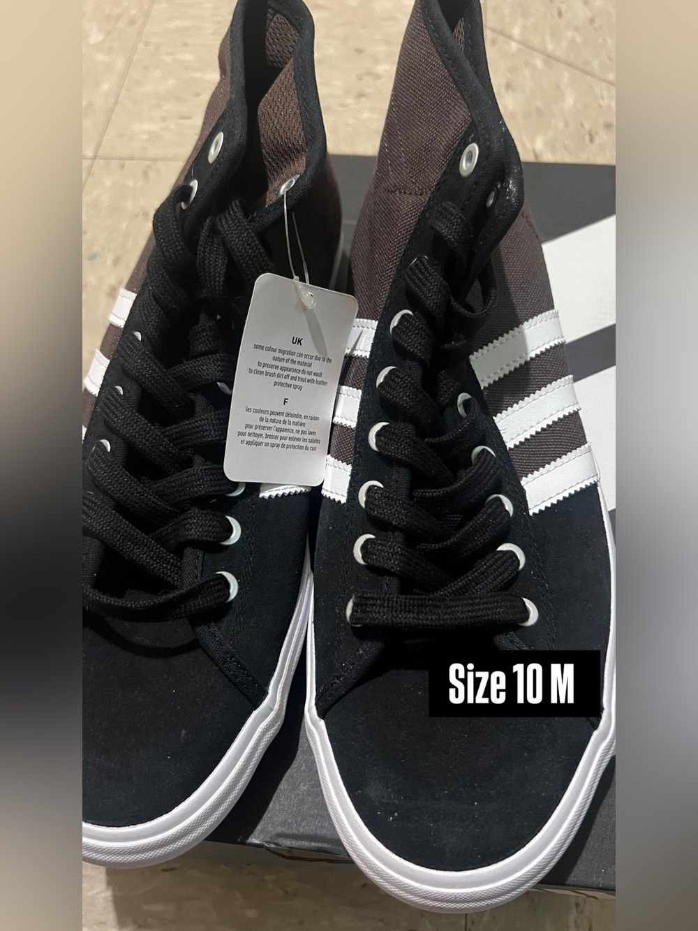 adidas Black and White High-Top Sneakers